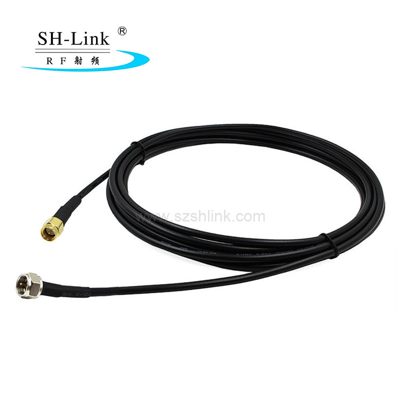 RF coaxial cable assembly SMA male to F male RG174 cable